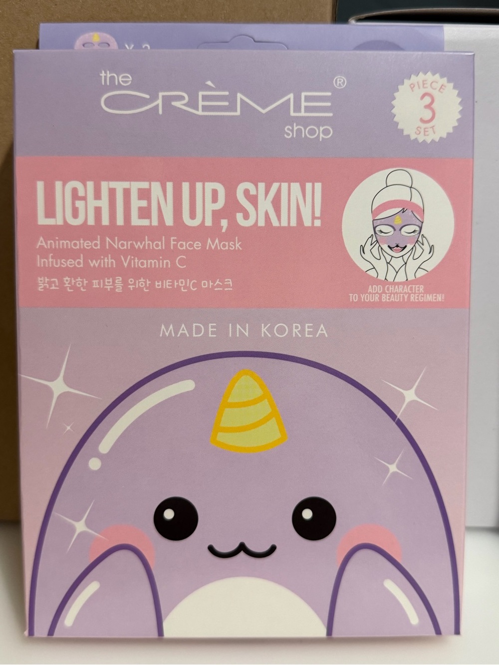 The Crème Shop Lighten Up, Skin! Narwhal Face Mask - Lavender